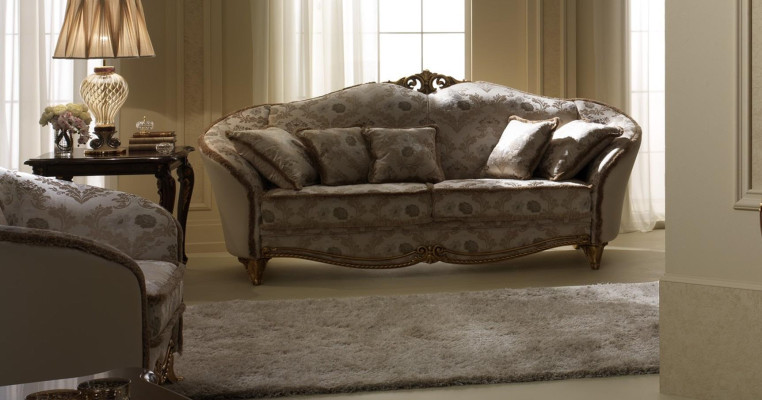 Sofá de 3 plazas más 1 plazas, clásico conjunto de sala de estar con sofás acolchados.