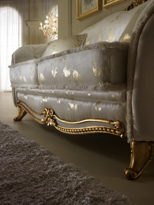 Sofá de 3 plazas más 1 plazas, clásico conjunto de sala de estar con sofás acolchados.