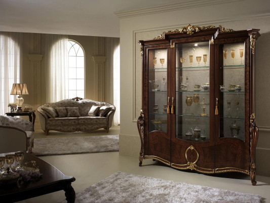 Vitrina armario de 3 puertas Vitrinas armario de sala de estar gabinete de diseño muebles de vidrio nuevo