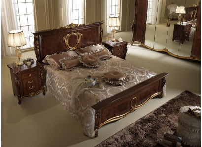 Conjunto de dormitorio clásico cama 2x mesita de noche camas de lujo muebles de madera 3 piezas nuevo.