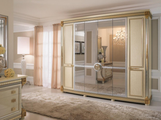 Armario de madera para dormitorio, armario arredoclassic barroco rococó.