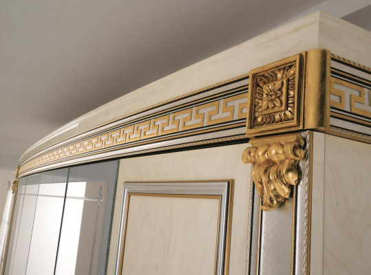 Armario de dormitorio de madera de estilo moderno con armarios de lujo clásicos.