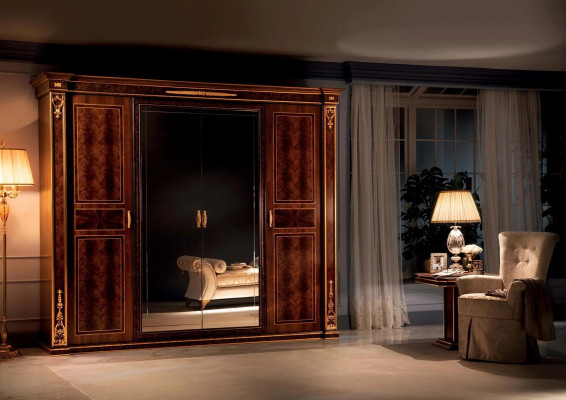 Armario del dormitorio de madera Armario de estilo moderno de lujo Clásico