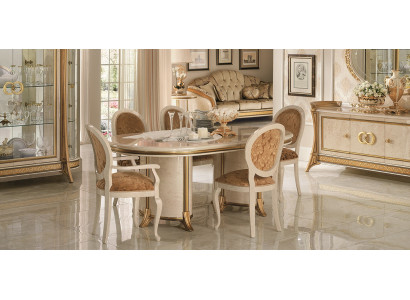 Conjunto de comedor italiano, silla de grupo de mesa de comedor 7 piezas. arredoclassic