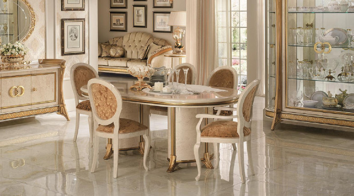 arredoclassic™ Juego de comedor de lujo clásico + 4 sillas conjunto de sillas