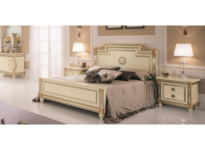 Cama 2x mesita de noche Diseño Dormitorio Clásico Conjunto de lujo de 3 piezas Muebles