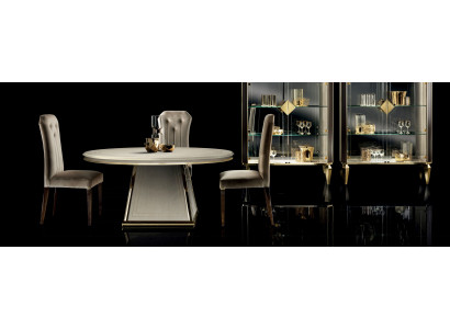 Mesa de comedor redonda, mesa de diseño de diseñador de mesa de madera para sala de estar y comedor.