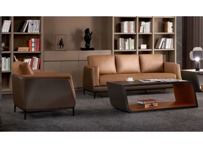 Sofá Sofás Sofá tapizado de cuero moderno de tres plazas para la oficina, nuevo.