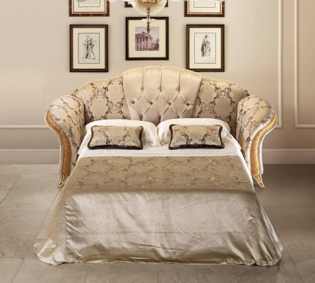 Sofá de 3 plazas con función de cama, tela de tapicería de muebles de arredoclassic.