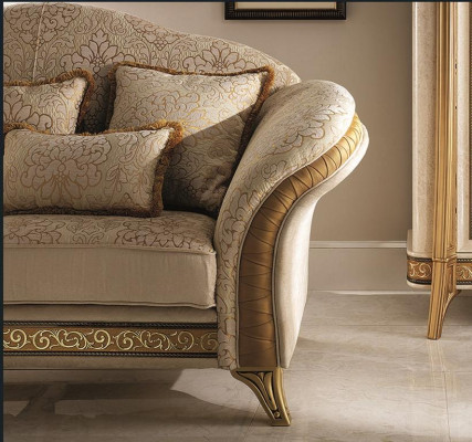 Sofá de 3 plazas con función de cama, tela de tapicería de muebles de arredoclassic.