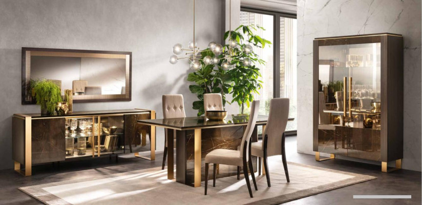 Conjunto moderno de comedor: mesa + 6 sillas, estilo italiano.