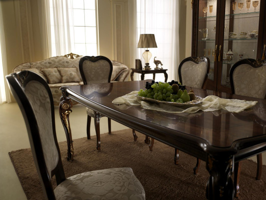 Mesa de comedor clásica de madera con conjunto de comedor de 2 sillas con reposabrazos, 3 piezas.