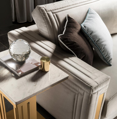 Sofá de tres plazas para sala de estar, tapizado en textil, diseño moderno de lujo, mueble nuevo.