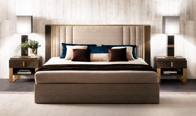 Cama 2x Mesita de noche Diseño Dormitorio 3 piezas Conjunto clásico de lujo Muebles