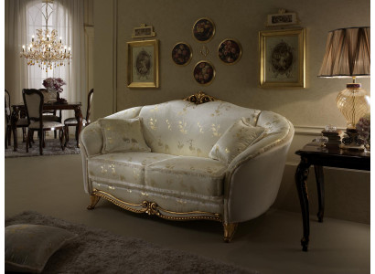 Sofá clásico de 2 plazas, sofá tapizado, sofás de asiento, diseño italiano arredoclassic.