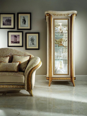 Estilo Imperio Armario Vitrina Gabinete de cristal Librero Librero