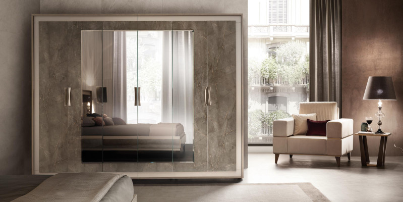 Armario de ropa de lujo, armarios de ropa de diseñador, armario de ropa de 6 puertas de arredoclassic.