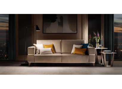 Sofá 3 plazas Sofá de lujo moderno tapizado en tela beige arredoclassic.