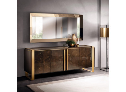 Mesa de consola con espejo de lujo de clase de muebles. Set de muebles de 2 piezas de madera nuevo.