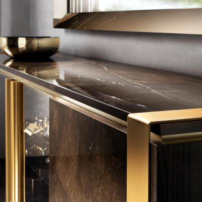 Mesa de consola con espejo de lujo de clase de muebles. Set de muebles de 2 piezas de madera nuevo.