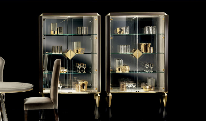 Diseñador de muebles de madera elegantes italianos en estilo moderno armario vitrina para sala de estar.