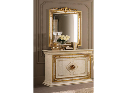 Espejo Cómoda Armario Cómodas Aparador Conjunto de dormitorio Madera Estilo clásico
