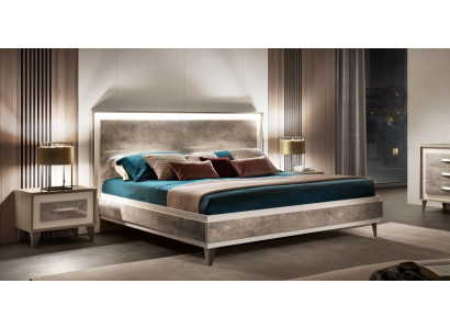 Cama 2x mesita de noche 3 piezas Juego de dormitorio Muebles Moderno Lujo Camas arredoclassic