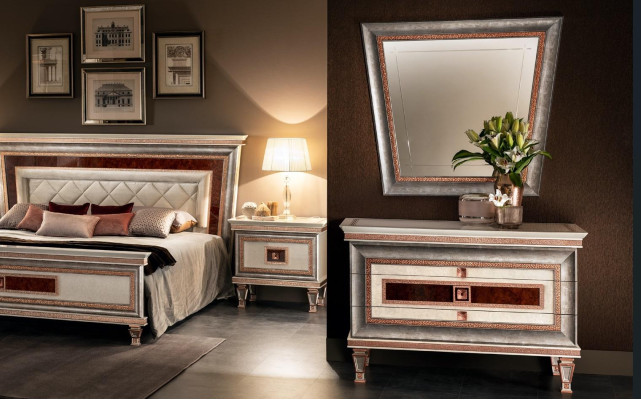 Estilo elegante Muebles para el dormitorio Cómoda Armario Cómoda clásica con espejo