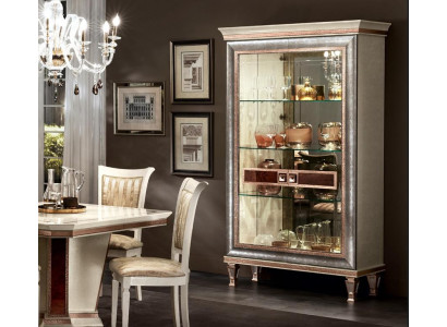 Vitrina armario Vitrinas Sala de estar Ver gabinetes Diseño Barroco Rococó Madera nueva