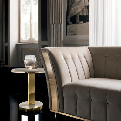Silla Club Lounge de respaldo, sillón tapizado, sofá de un asiento, terciopelo para televisión de arredoclassic.