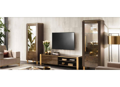 Aparador de lujo, vitrina de cristal, armario de vidrio, estilo moderno, muebles italianos.