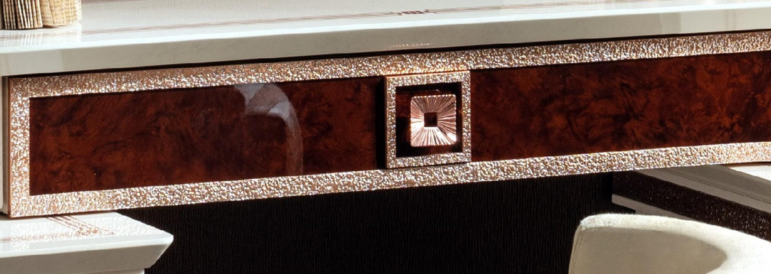 Mesa consola con espejo conjunto de muebles de lujo 2 piezas elaborado en Italia.