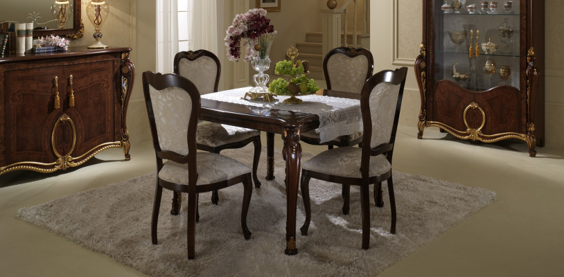 Mesa de comedor Grupo de mesas Sala de estar Conjunto de sala de estar de madera Diseño Mesas Barroco