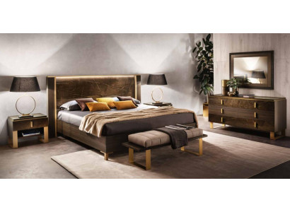 Conjunto de cama para dormitorio, diseño moderno de lujo, 2 mesitas de noche italianas de 3 piezas.