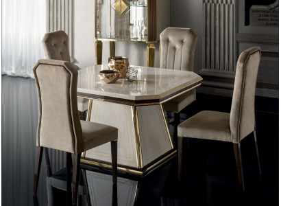 Muebles de lujo Mesa de comedor Mesa Sala de estar Madera Diseño Mesas 120/160cm Nuevo