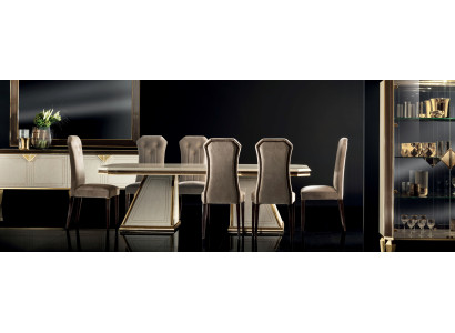 Set de 6 sillas de diseñador para comedor con respaldo y asiento acolchado, juego completo de sillas.