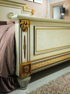 Lujo dormitorio cama tapizada Diseño lujo doble camas de hotel cama king size