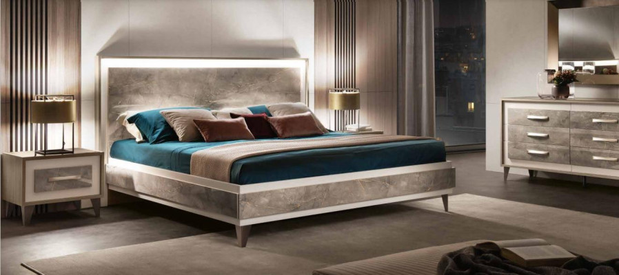 arredoclassic Set de muebles de dormitorio italiano diseño cama mesita de noche