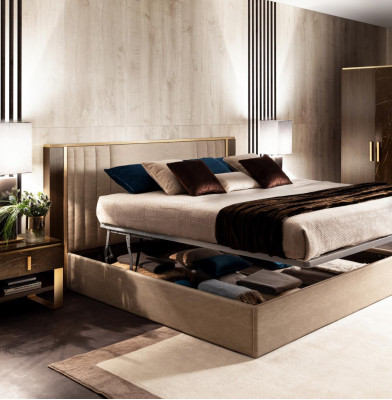 Diseño de cama de madera para dormitorio Muebles tapizados de lujo Camas dobles arredoclassic.