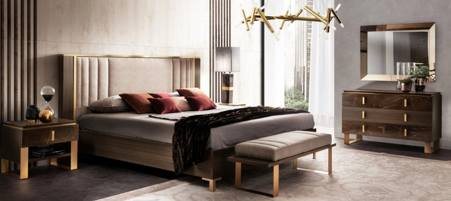 Diseño de cama tapizada Cama doble Hotel Dormitorio 180x200cm arredoclassic