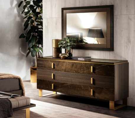 Bufé Cómoda Aparador Espejo Hecho a mano real Madera Barroco Rococó Cómodas nuevas