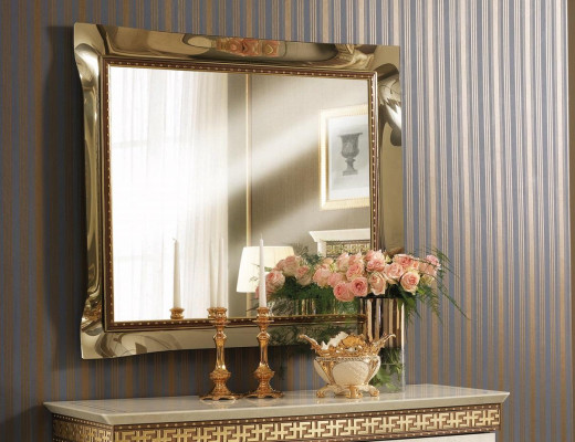 Espejo Espejo de pared Barroco Rococó Pasillo Sala de estar Baño Madera Vidrio Diseño