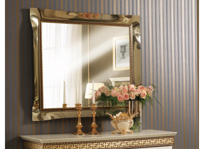 Espejo Espejo de pared Barroco Rococó Pasillo Sala de estar Baño Madera Vidrio Diseño