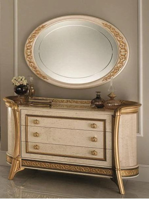 Diseño Espejo Espejo de pared Marco de madera Espejo colgante Lujo Muebles italianos