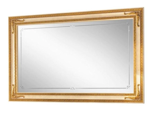 Espejo de pared clásico con marco de madera, muebles espejo dorado 170x110 marco de madera pared.