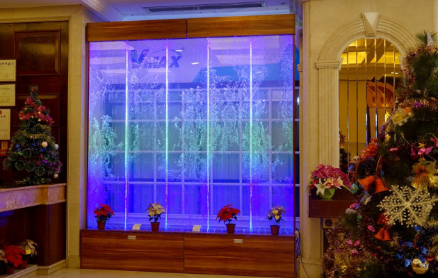 Panel de pared burbujas de agua LED, diseño de cascada de agua.