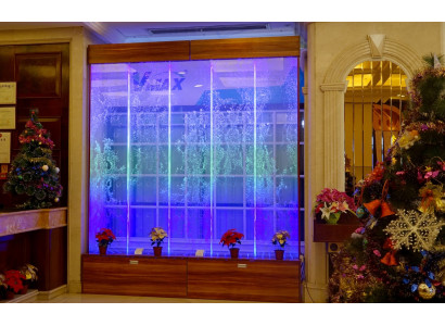 Panel de pared burbujas de agua LED, diseño de cascada de agua.
