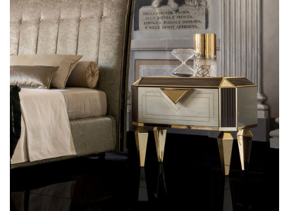 Diseño Mesa de noche Original Mesas Consola Auxiliar Habitación Dormitorio Lujo Consolas