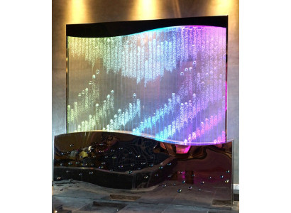Panel de pared de burbujas de agua LED cascada de agua pared de agua de diseñador