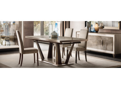 Muebles de lujo Mesa de comedor Mesa Sala de estar Madera Acero inoxidable Diseño Mesas Nuevas